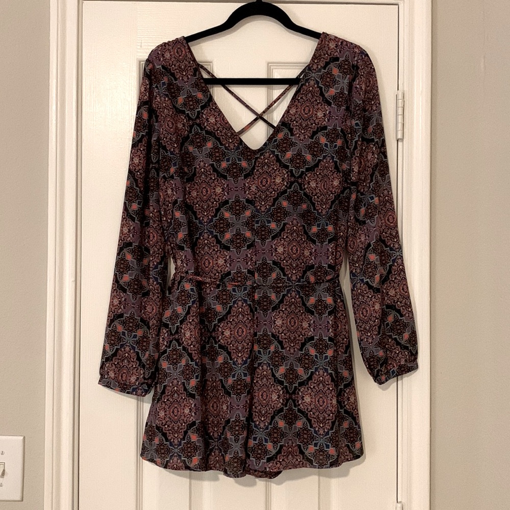 Paisley Romper with crisscross back detail